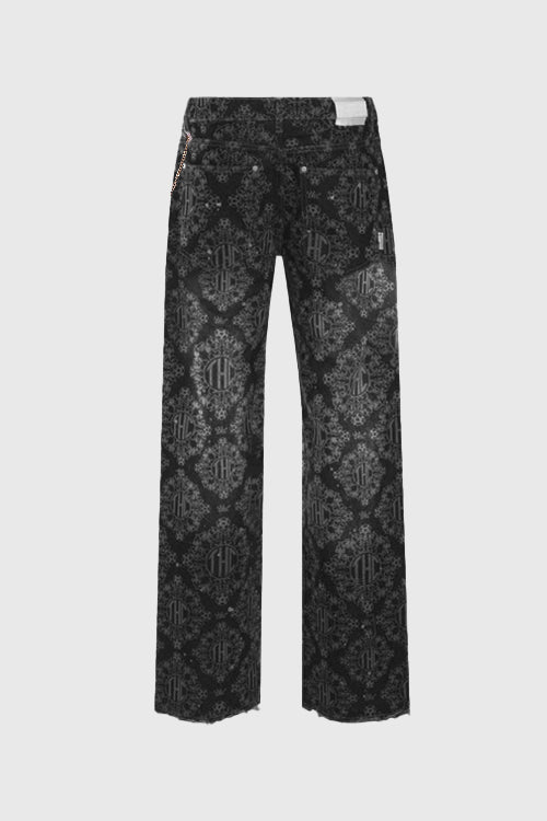 The Hideout Clothing - Laser Etched Painter Flared Denim Jeans