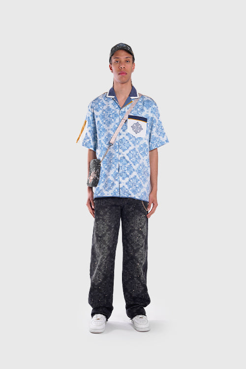 The Hideout Clothing - Laser Etched Painter Flared Denim Jeans
