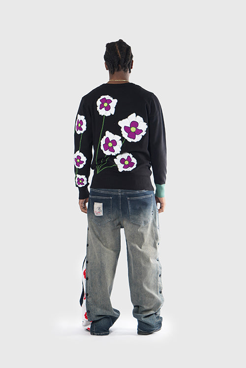 The Hideout Clothing - Opium Poppy Flower Knit Sweater