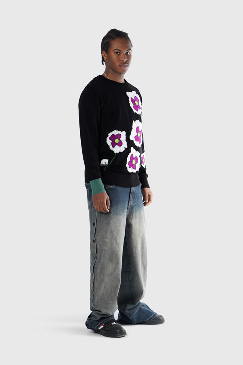 The Hideout Clothing - Opium Poppy Flower Knit Sweater