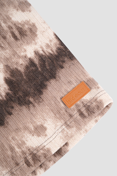 Cloud Pattern Knit Shorts Brown