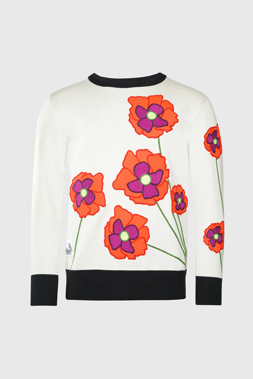 hideout | Opium Poppy Flower Knit Sweater