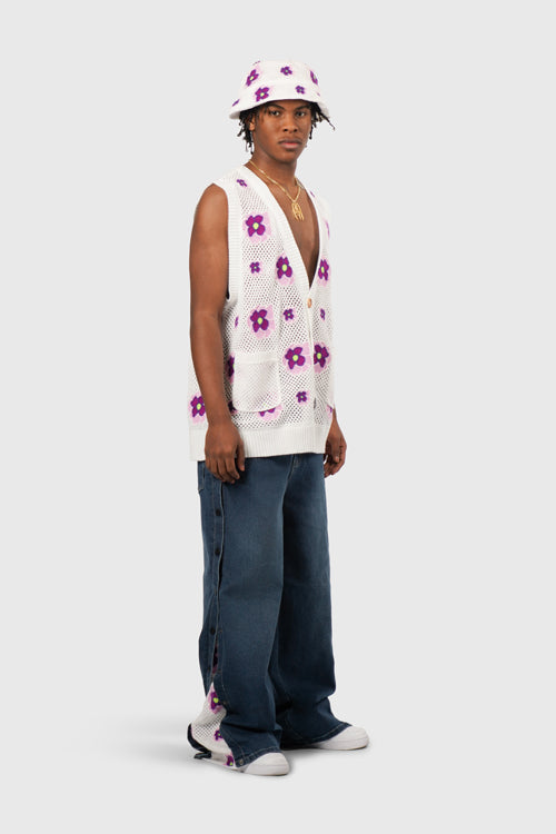 The Hideout Clothing - Opium Stone Wash Open Crochet Denim Jeans