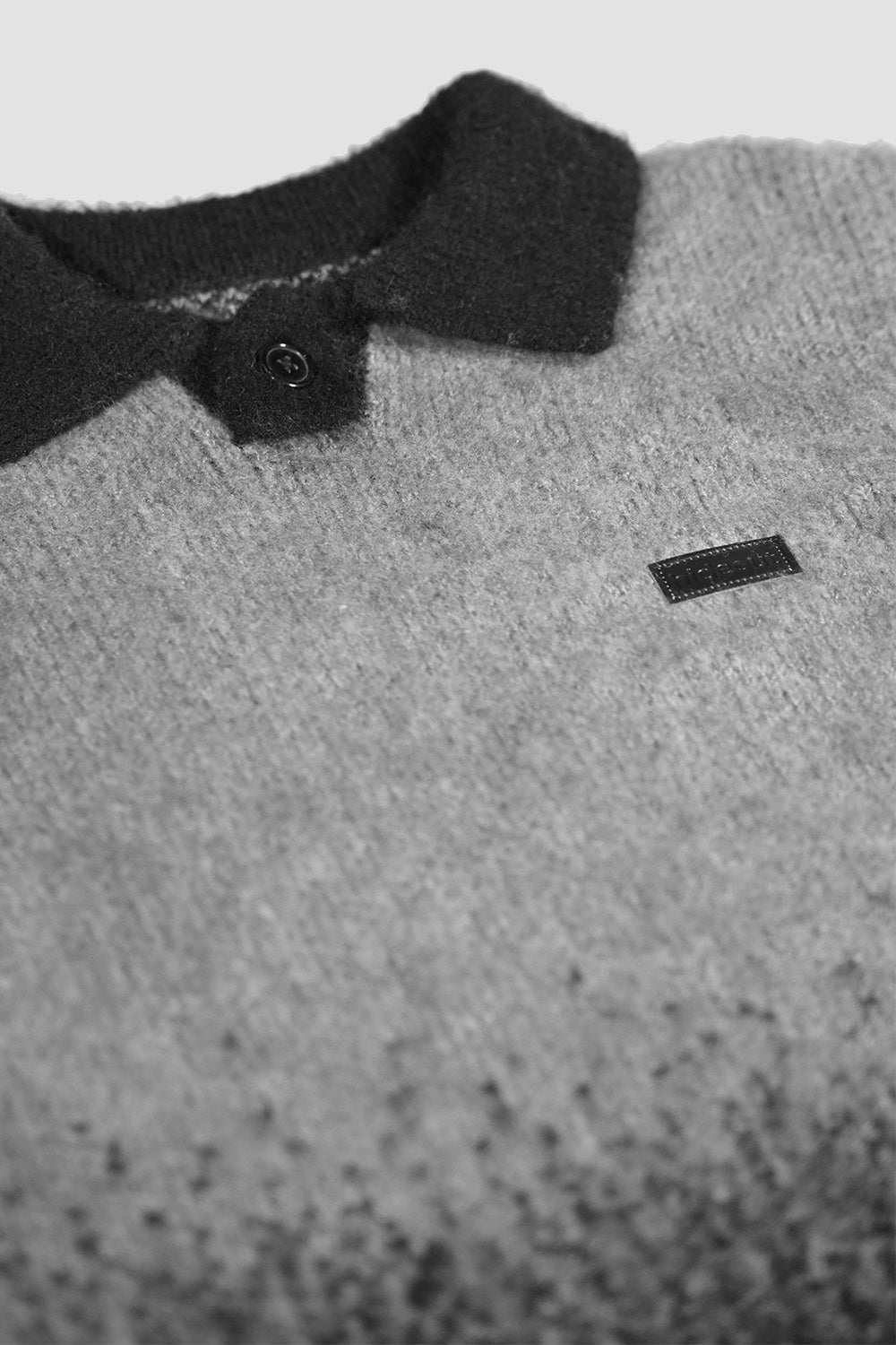 Fade Knit Polo Sweater Grey