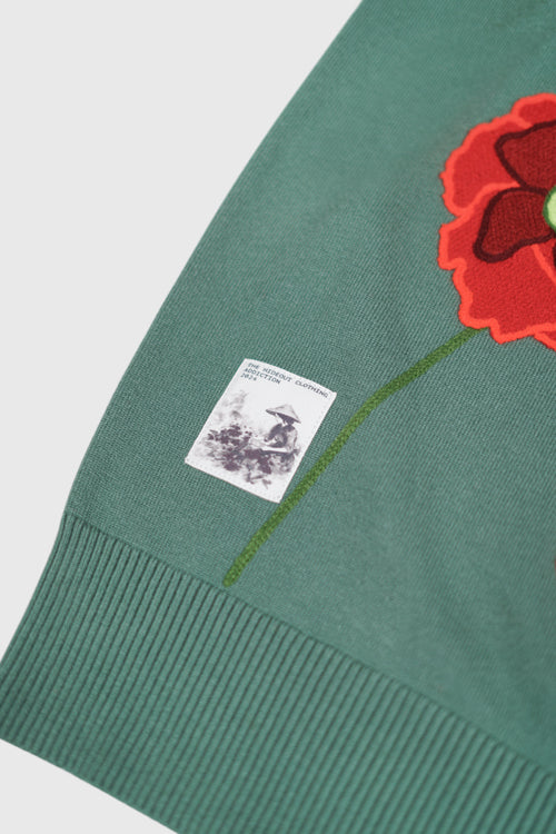 The Hideout Clothing - Opium Poppy Flower Knit Sweater