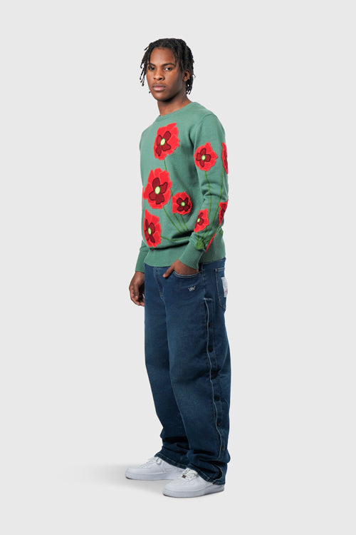 The Hideout Clothing - Opium Poppy Flower Knit Sweater