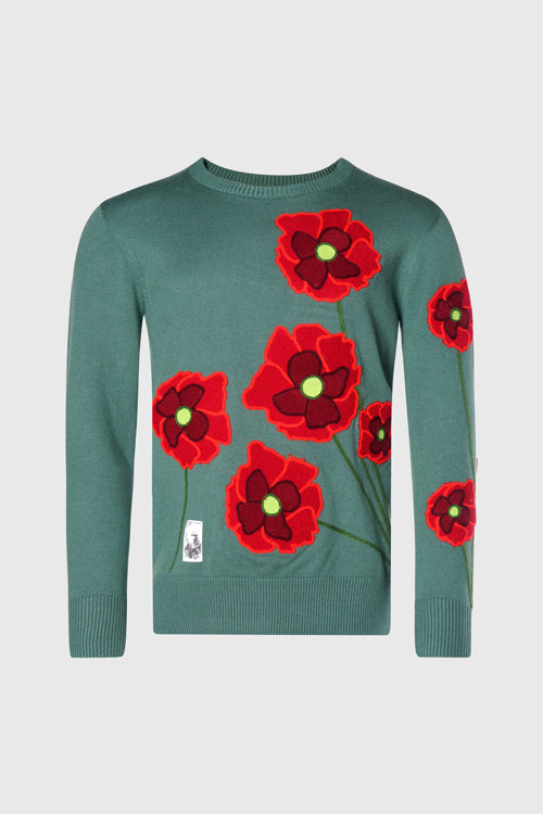 The Hideout Clothing - Opium Poppy Flower Knit Sweater
