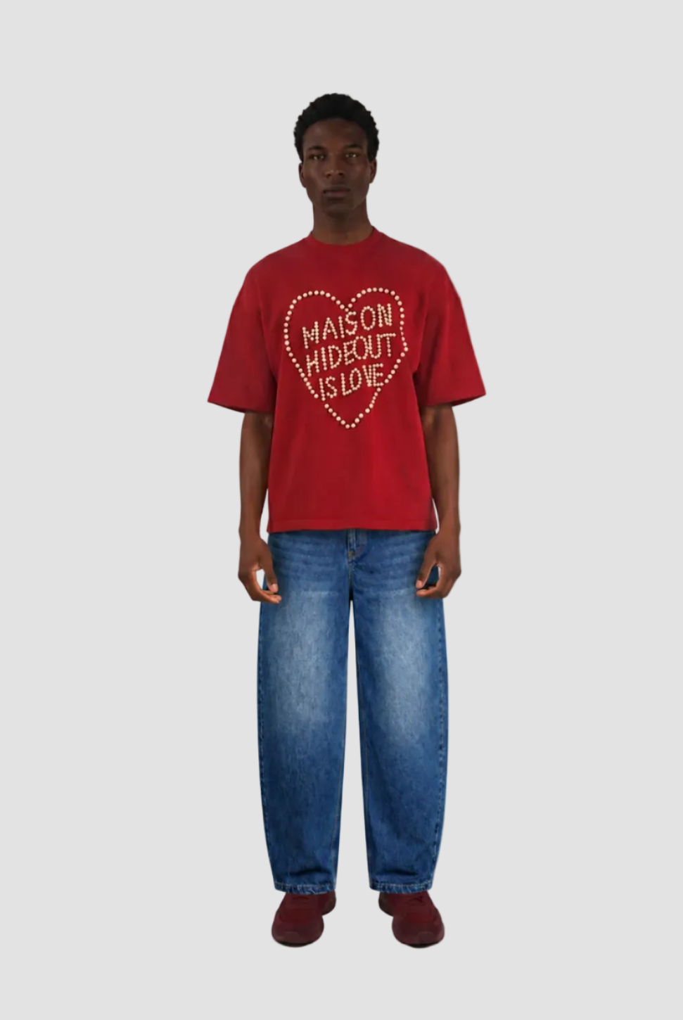 Overlap Embroidered Pocket Jeans