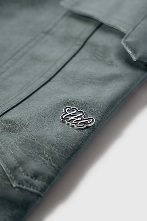 Waxed Faux Leather Comfortable Jeans - The Hideout Clothing