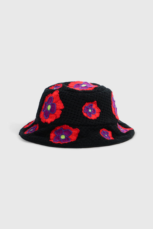 The Hideout Clothing - Opium Poppy Flower Crochet Bucket Hat