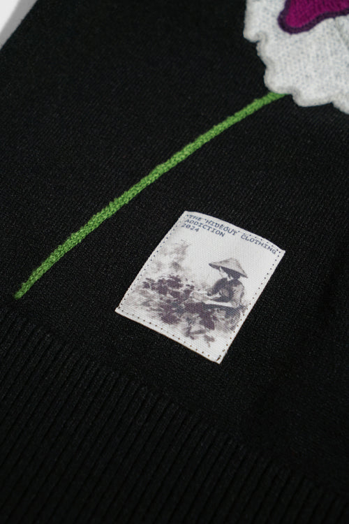 The Hideout Clothing - Opium Poppy Flower Knit Sweater