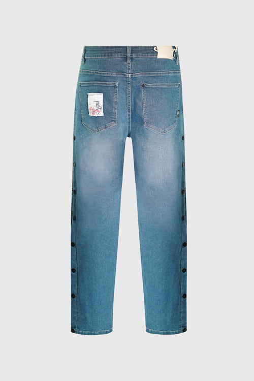 The Hideout Clothing - Opium Stone Wash Open Crochet Denim Jeans