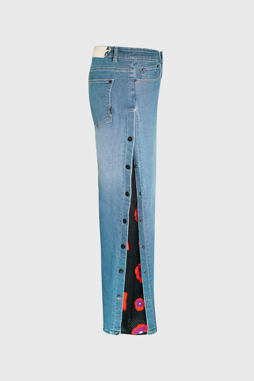 The Hideout Clothing - Opium Stone Wash Open Crochet Denim Jeans