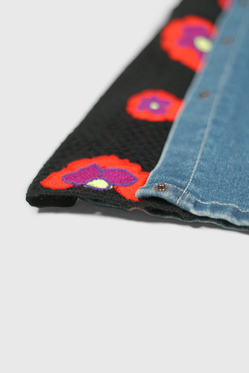 hideout | Opium Stone Wash Open Crochet Denim Jeans