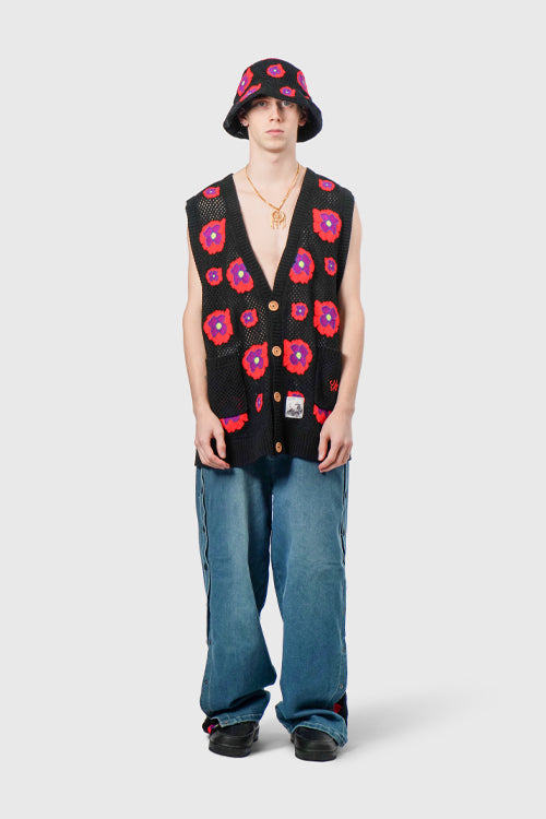 The Hideout Clothing - Opium Stone Wash Open Crochet Denim Jeans