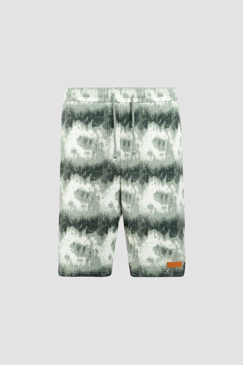 Cloud Pattern Knit Shorts Green