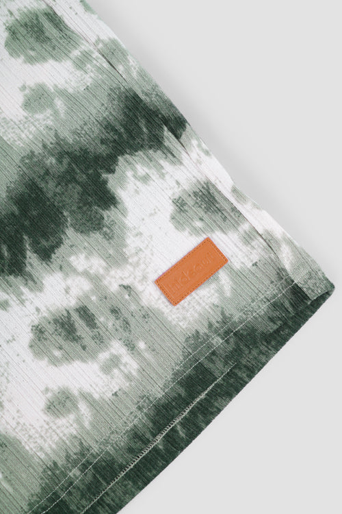 Cloud Pattern Knit Shorts Green