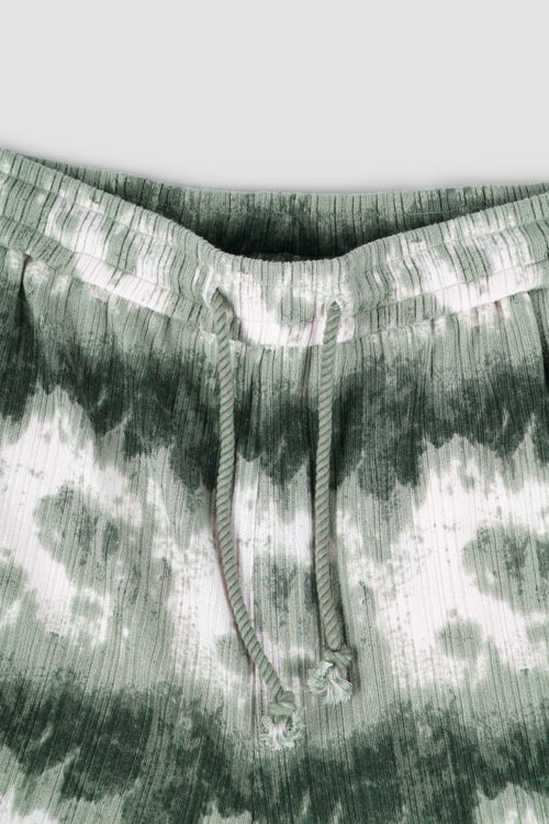 Cloud Pattern Knit Shorts Green