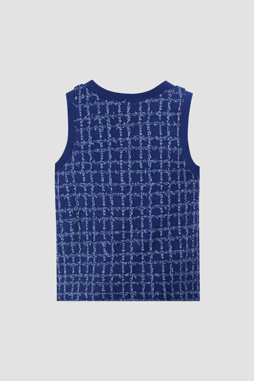 Distressed Heart Tank Top Blue