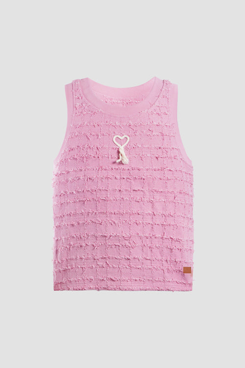 Distressed Heart Tank Top Pink