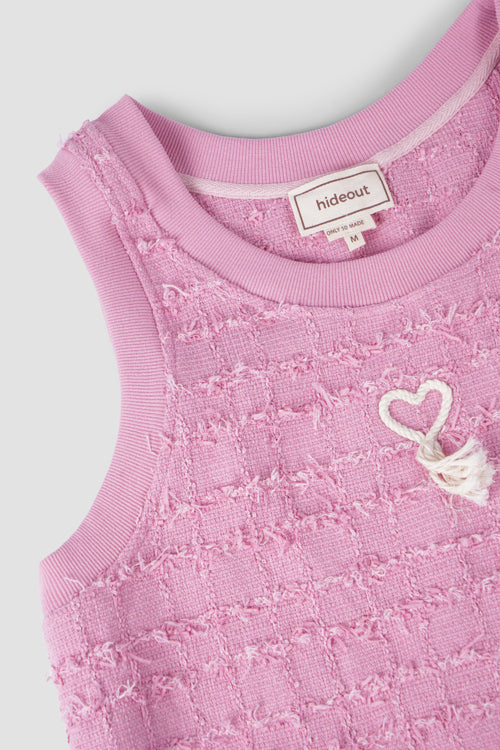Distressed Heart Tank Top Pink