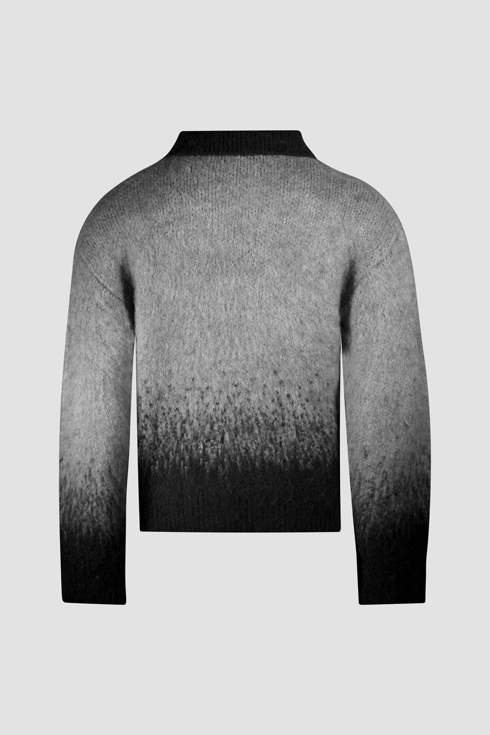 Fade Knit Polo Sweater Grey