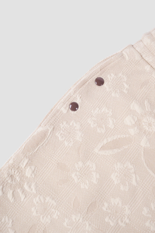 Flower Pattern Textured Knit Shorts