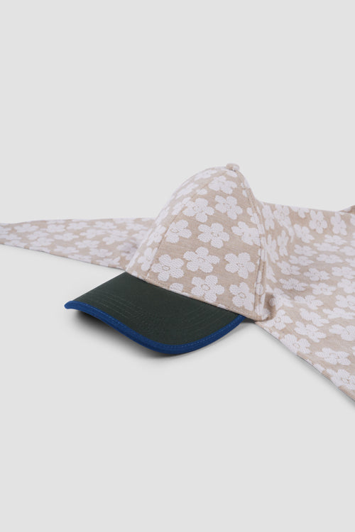 Flowers Pattern Tie Back Cap