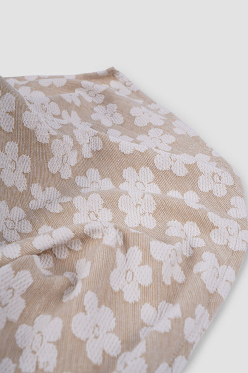 Flowers Pattern Tie Back Cap