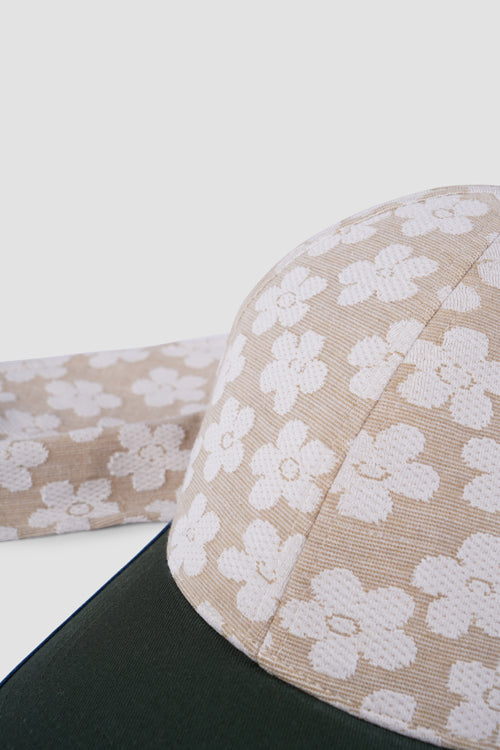 Flowers Pattern Tie Back Cap