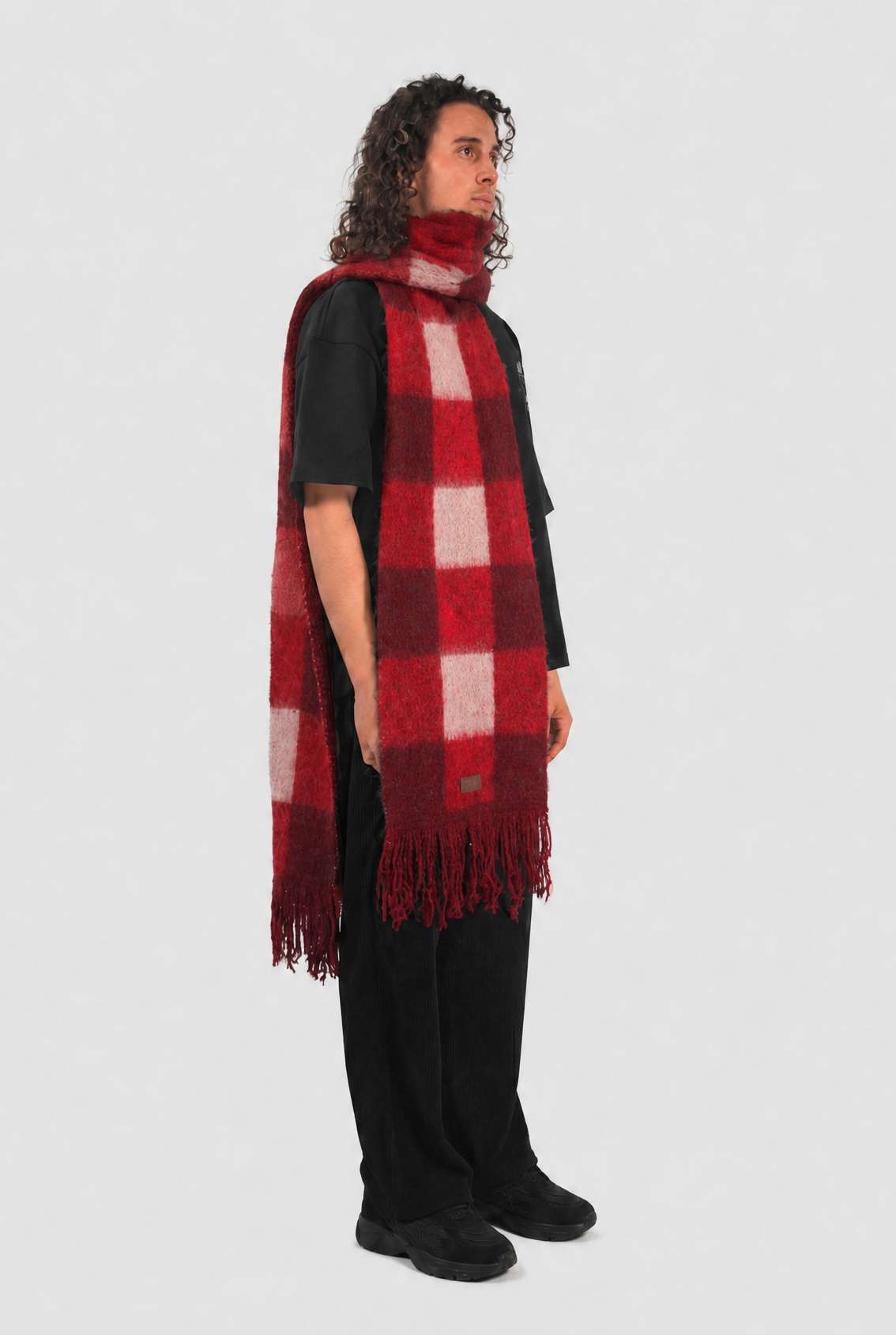 Plaid Fringe Scarf