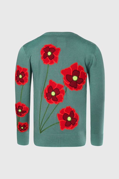 The Hideout Clothing - Opium Poppy Flower Knit Sweater