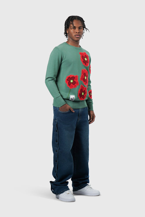 The Hideout Clothing - Opium Poppy Flower Knit Sweater