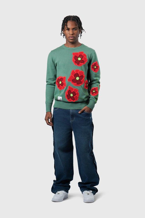 The Hideout Clothing - Opium Poppy Flower Knit Sweater