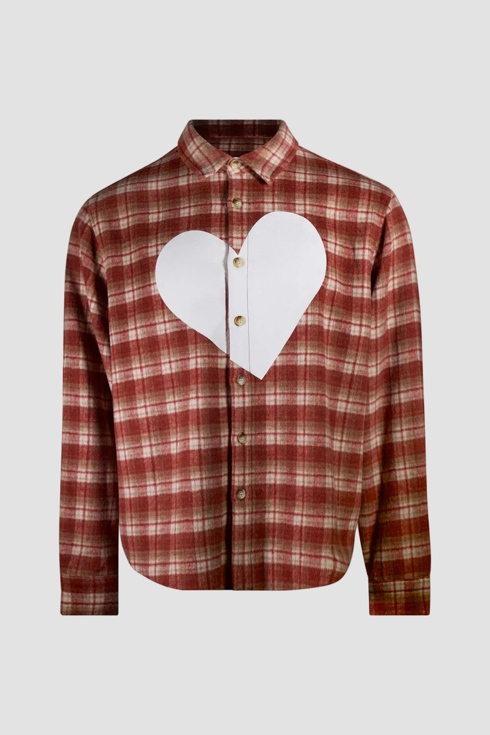 Heart Plaid Flannel Shirt