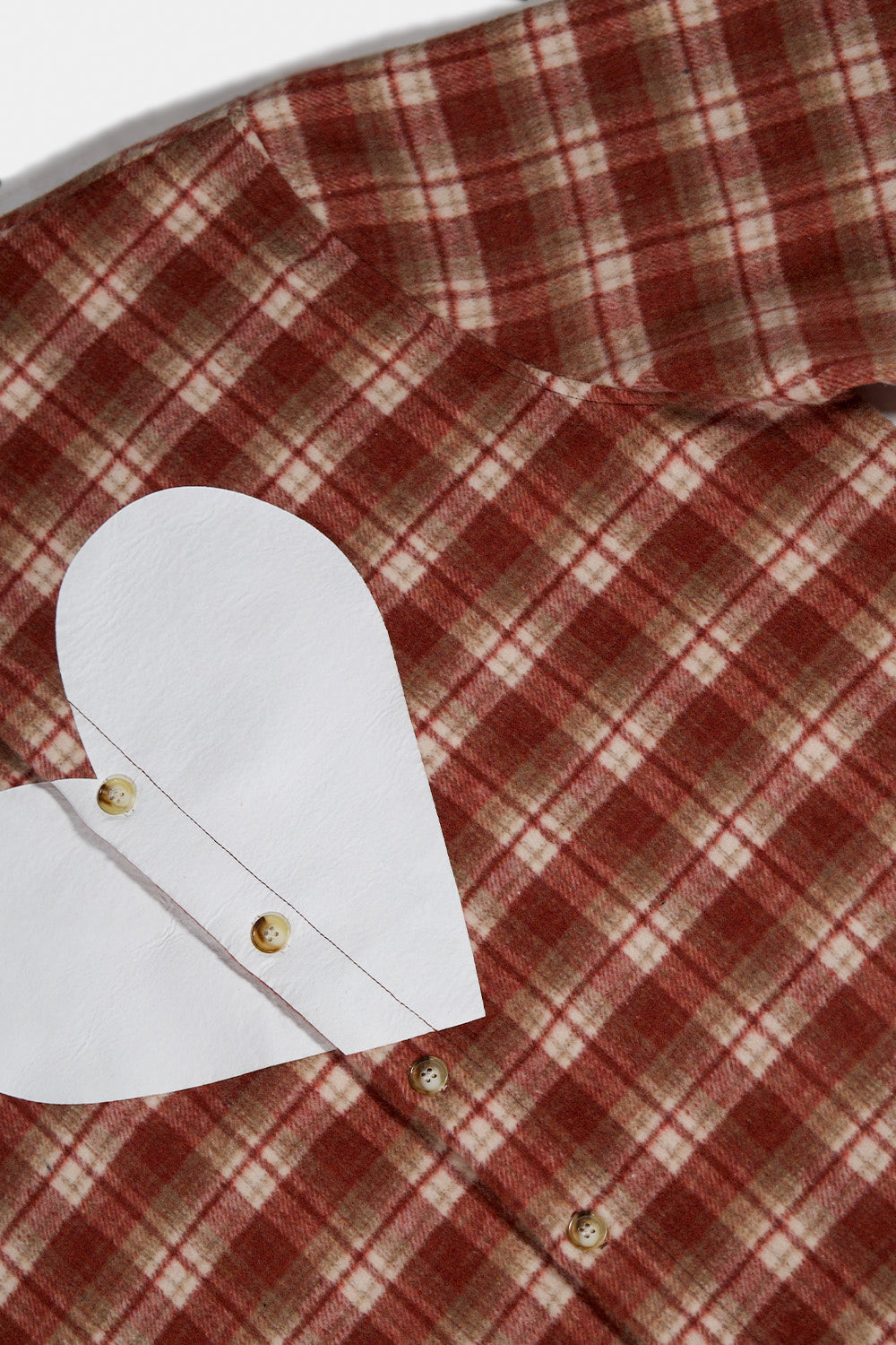 Heart Plaid Flannel Shirt