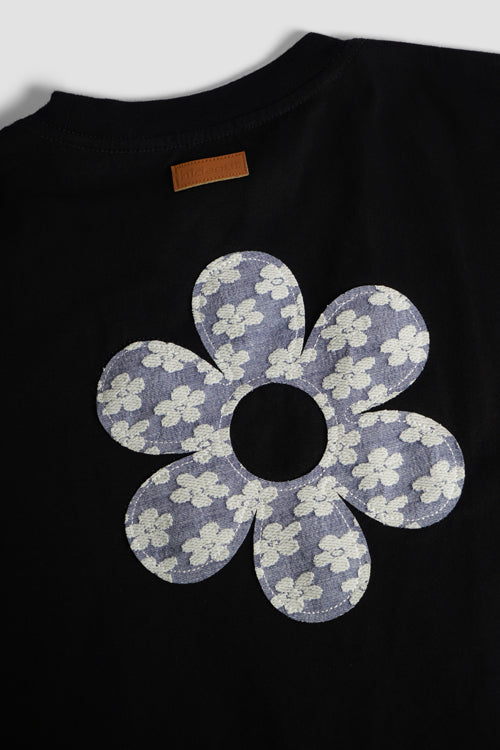 Hi Flower Pattern Tee Black