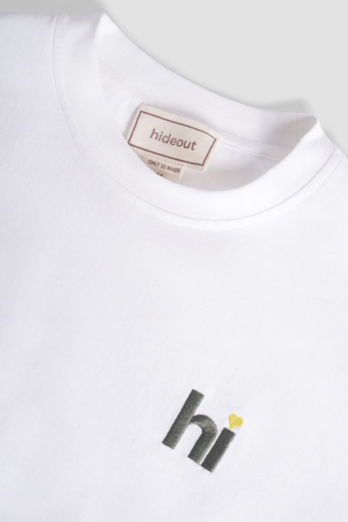 Hi Love Flowers Tee White