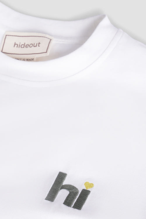 Hi Love Flowers Tee White