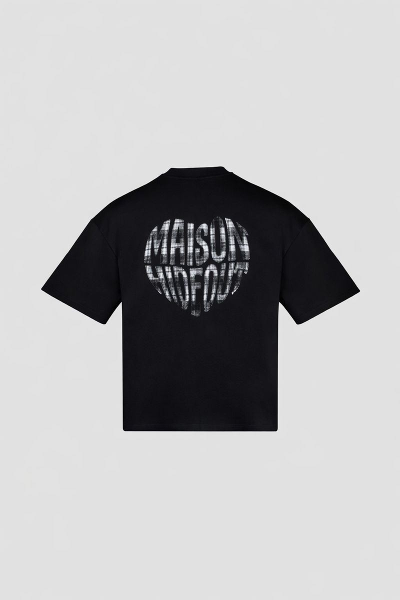 Hi Plaid Maison Hideout T-Shirt  black