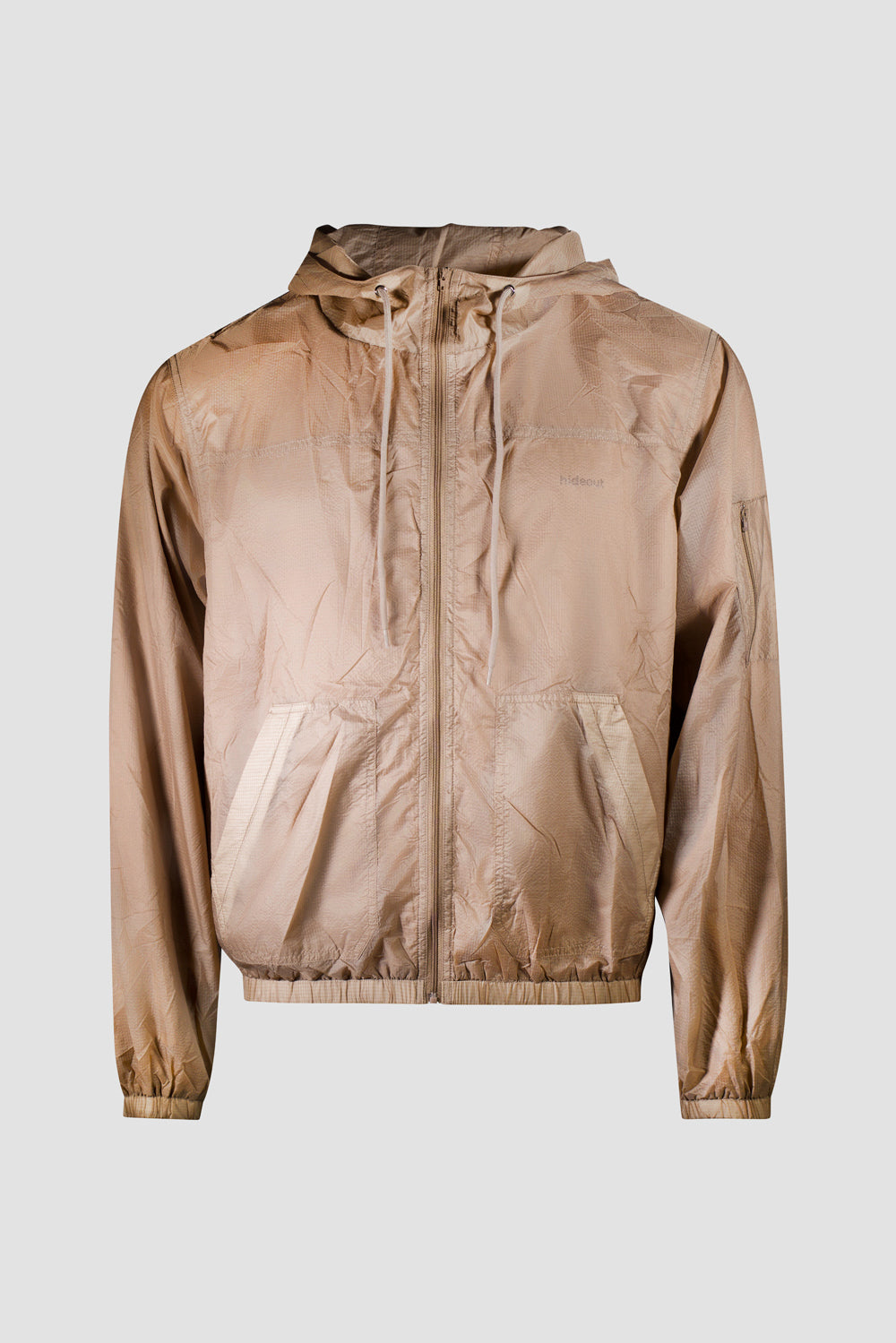 Lightweight Waterproof Windbreaker Utility Jacket Light Brown