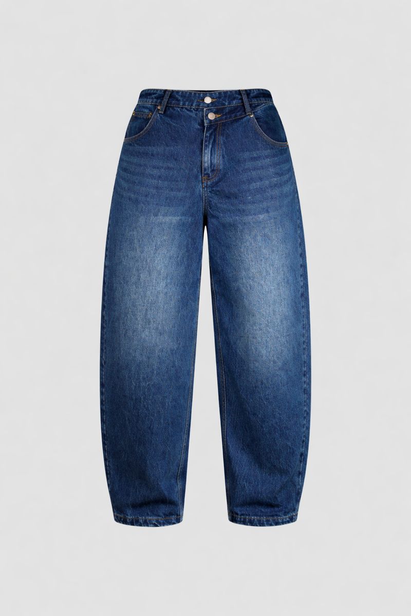 Overlap Embroidered Pocket Jeans