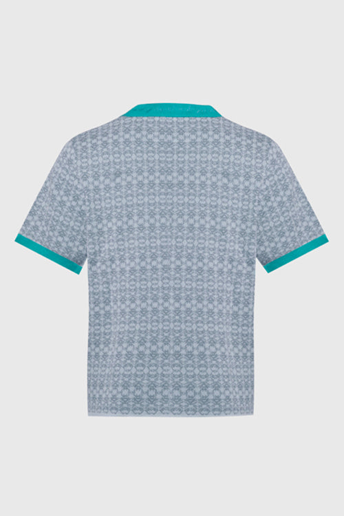 Racket Club Buttonless Crochet Polo Blue
