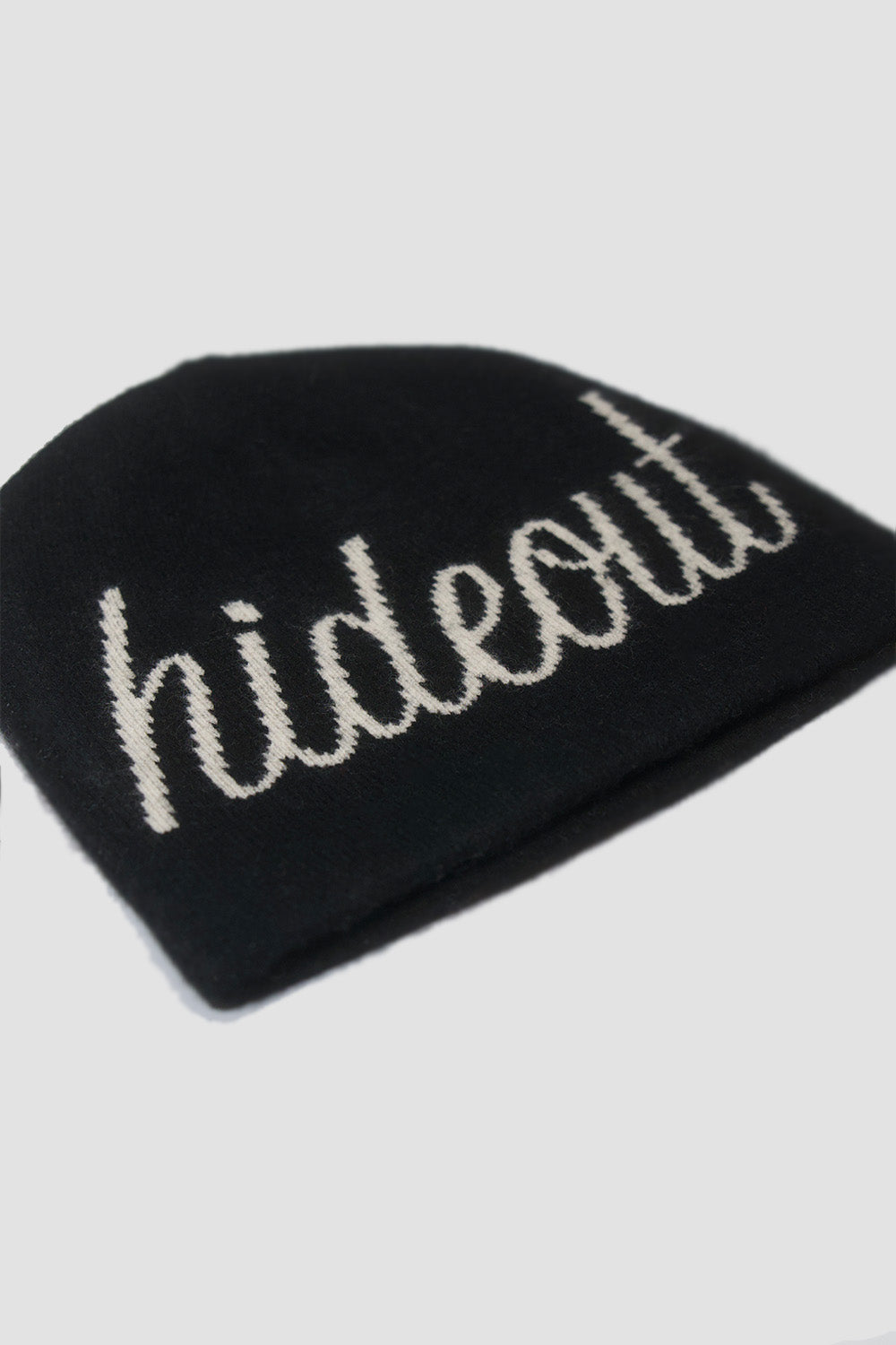 Script Merino Wool Beanie Black