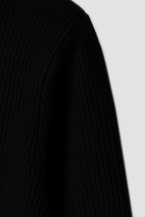 Waffle Knit Long Sleeve Black