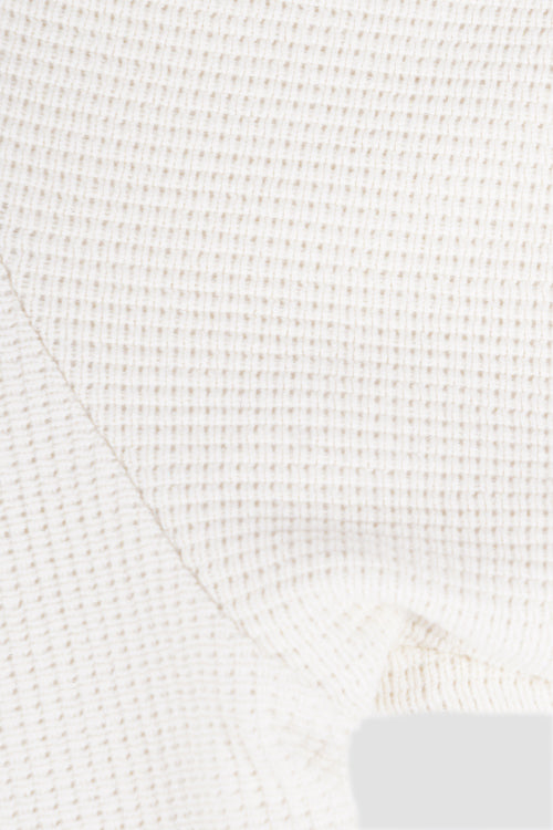 Waffle Knit Long Sleeve Cream