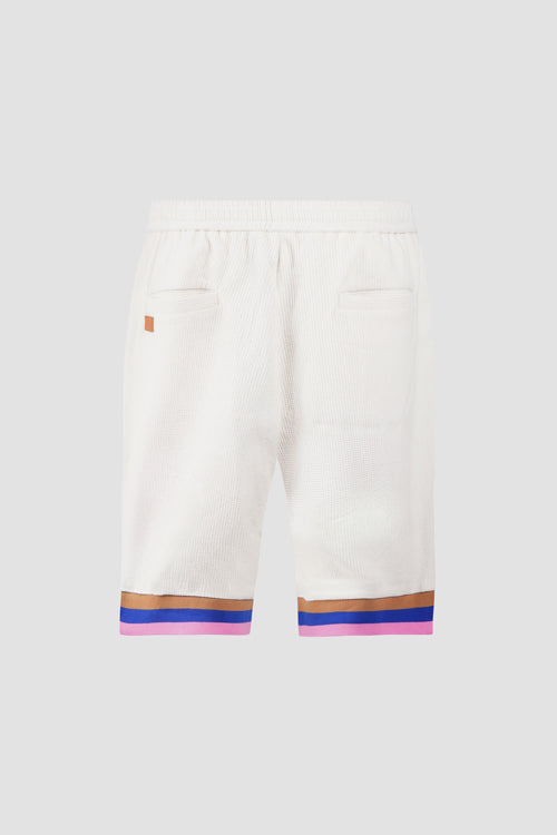 Waffle Knit Shorts Cream White