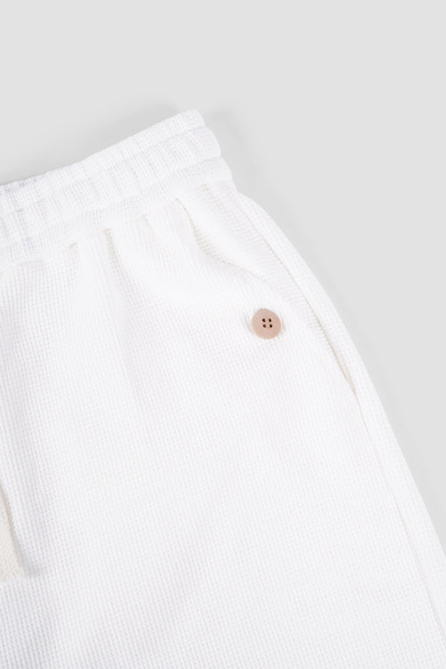 Waffle Knit Shorts White