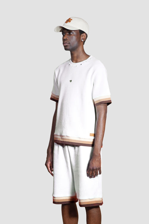 Waffle Knit Shorts White