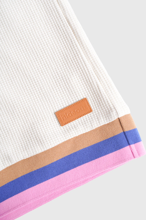 Waffle Knit Tee Cream White